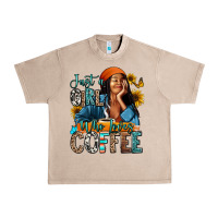 French Oak Just a girl who loves coffee Urban Heavy Tee - RanaPortraitStore