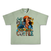 Oil Green Just a girl who loves coffee Urban Heavy Tee - RanaPortraitStore