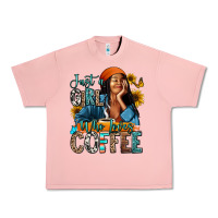 Salmon Just a girl who loves coffee Urban Heavy Tee - RanaPortraitStore