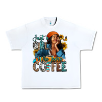 White Just a girl who loves coffee Urban Heavy Tee - RanaPortraitStore