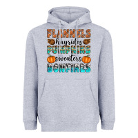 Heather Grey Flannels Hayrides Pumpkins Sweaters Bonfires Heavyweight Hoodie - Artiststas