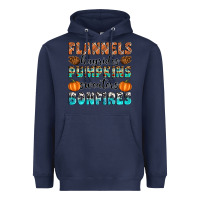 Navy Flannels Hayrides Pumpkins Sweaters Bonfires Heavyweight Hoodie - Artiststas