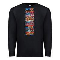 Black usa flag and western patterns  penwraps Premium Sweatshirt - Artiststas