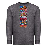 Charcoal Heather usa flag and western patterns  penwraps Premium Sweatshirt - Artiststas
