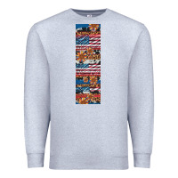 Heather Grey usa flag and western patterns  penwraps Premium Sweatshirt - Artiststas