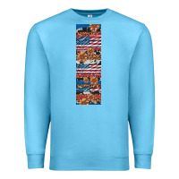 Ocean Blue usa flag and western patterns  penwraps Premium Sweatshirt - Artiststas