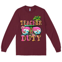 Burgundy teacher off duty Long Sleeve Tee - AdoDesignShop