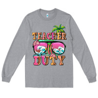Heather Grey teacher off duty Long Sleeve Tee - AdoDesignShop