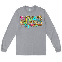 Heather Grey river squad with leopard Long Sleeve Tee - texasbilliewilder