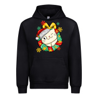 Black Christmas wreaths cat Urban Hoodie - MaliasSmallBusiness