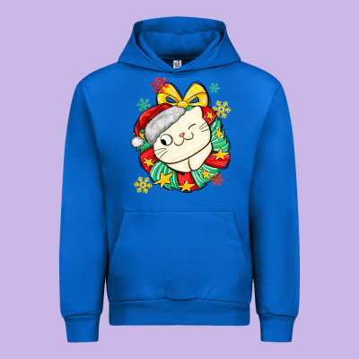 Christmas Wreaths Cat Urban Hoodie Designed By Maliassmallbusiness