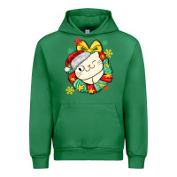 Emerald Christmas wreaths cat Urban Hoodie - MaliasSmallBusiness