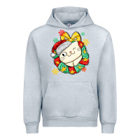Heather Grey Christmas wreaths cat Urban Hoodie - MaliasSmallBusiness