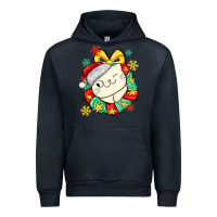 Navy Christmas wreaths cat Urban Hoodie - MaliasSmallBusiness