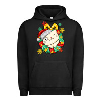 Pigment Black Christmas wreaths cat Urban Hoodie - MaliasSmallBusiness