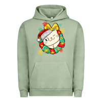 Pigment Oil Green Christmas wreaths cat Urban Hoodie - MaliasSmallBusiness