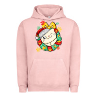 Pigment Salmon Christmas wreaths cat Urban Hoodie - MaliasSmallBusiness