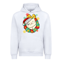 White Christmas wreaths cat Urban Hoodie - MaliasSmallBusiness