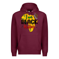 Burgundy i am black history Premium Hoodie - MaliasSmallBusiness