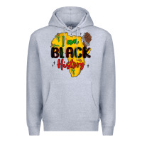 Heather Grey i am black history Premium Hoodie - MaliasSmallBusiness
