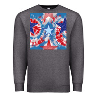Charcoal Heather patriotic tie dye stars Premium Sweatshirt - BundleAndBundleShop