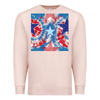 Pale Pink patriotic tie dye stars Premium Sweatshirt - BundleAndBundleShop