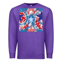 Purple patriotic tie dye stars Premium Sweatshirt - BundleAndBundleShop