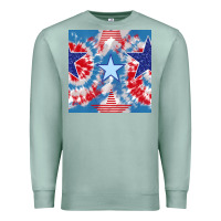 Seafoam patriotic tie dye stars Premium Sweatshirt - BundleAndBundleShop