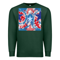 Sports Green patriotic tie dye stars Premium Sweatshirt - BundleAndBundleShop