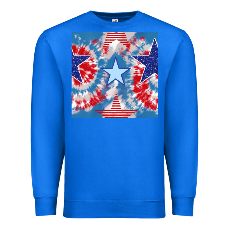 Patriotic Tie Dye Stars Premium Sweatshirt by BundleAndBundleShop | Teevron