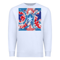 White patriotic tie dye stars Premium Sweatshirt - BundleAndBundleShop