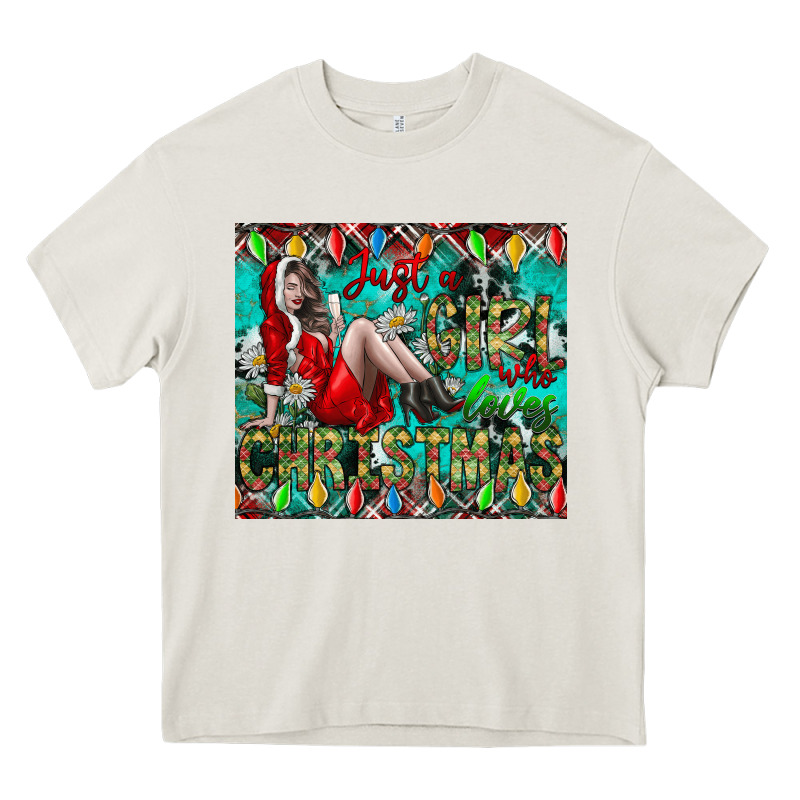 Just A Girl Who Loves Christmas Heavy Core Tee by CowhideDigitalArt | Teevron