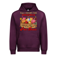 Mauve Wine all i want for christmas is pan dulce Urban Hoodie - MaliasSmallBusiness