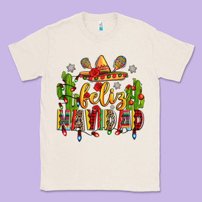 Feliz Navidad Classic Tee Designed By Zillion Design Studio