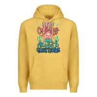 Antique Gold stay curious and axolotl questions Premium Hoodie - MaliasSmallBusiness