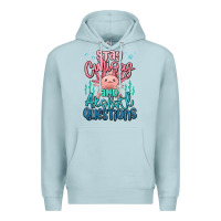 Blue Mist stay curious and axolotl questions Premium Hoodie - MaliasSmallBusiness
