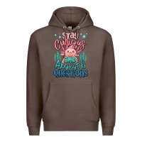 Coffee stay curious and axolotl questions Premium Hoodie - MaliasSmallBusiness