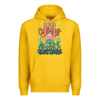 Lemon stay curious and axolotl questions Premium Hoodie - MaliasSmallBusiness
