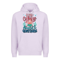 Lilac stay curious and axolotl questions Premium Hoodie - MaliasSmallBusiness