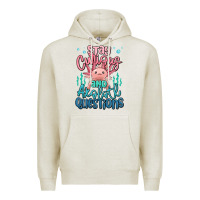 Oatmeal Heather stay curious and axolotl questions Premium Hoodie - MaliasSmallBusiness