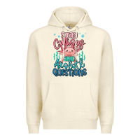 Sandshell stay curious and axolotl questions Premium Hoodie - MaliasSmallBusiness