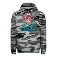 Slate Camo stay curious and axolotl questions Premium Hoodie - MaliasSmallBusiness