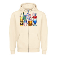 Sandshell 4th of July American drinks Zipper Hoodie - Neo Western