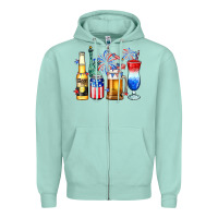 Seafoam 4th of July American drinks Zipper Hoodie - Neo Western