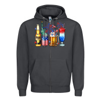 Smoke 4th of July American drinks Zipper Hoodie - Neo Western