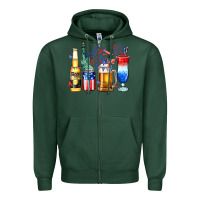 Sports Green 4th of July American drinks Zipper Hoodie - Neo Western