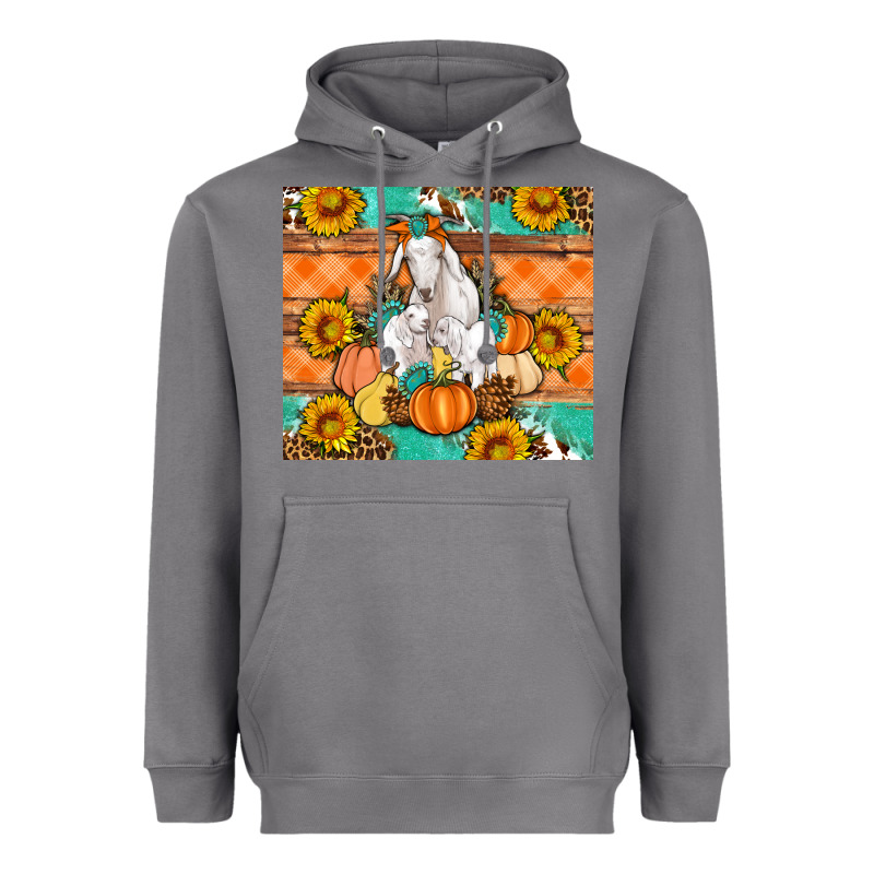 Goat Family Fall Pumpkins Gemstone Heavyweight Hoodie by Artiststas | Teevron