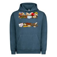 Pigment Midnight Navy floral teacher custom name Urban Hoodie - NancyCooperArtShop