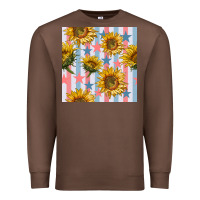 Chestnut patriotic sunflowers stripes and stars seamless patrern Premium Sweatshirt - BundleAndBundleShop