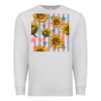 Dove Grey patriotic sunflowers stripes and stars seamless patrern Premium Sweatshirt - BundleAndBundleShop